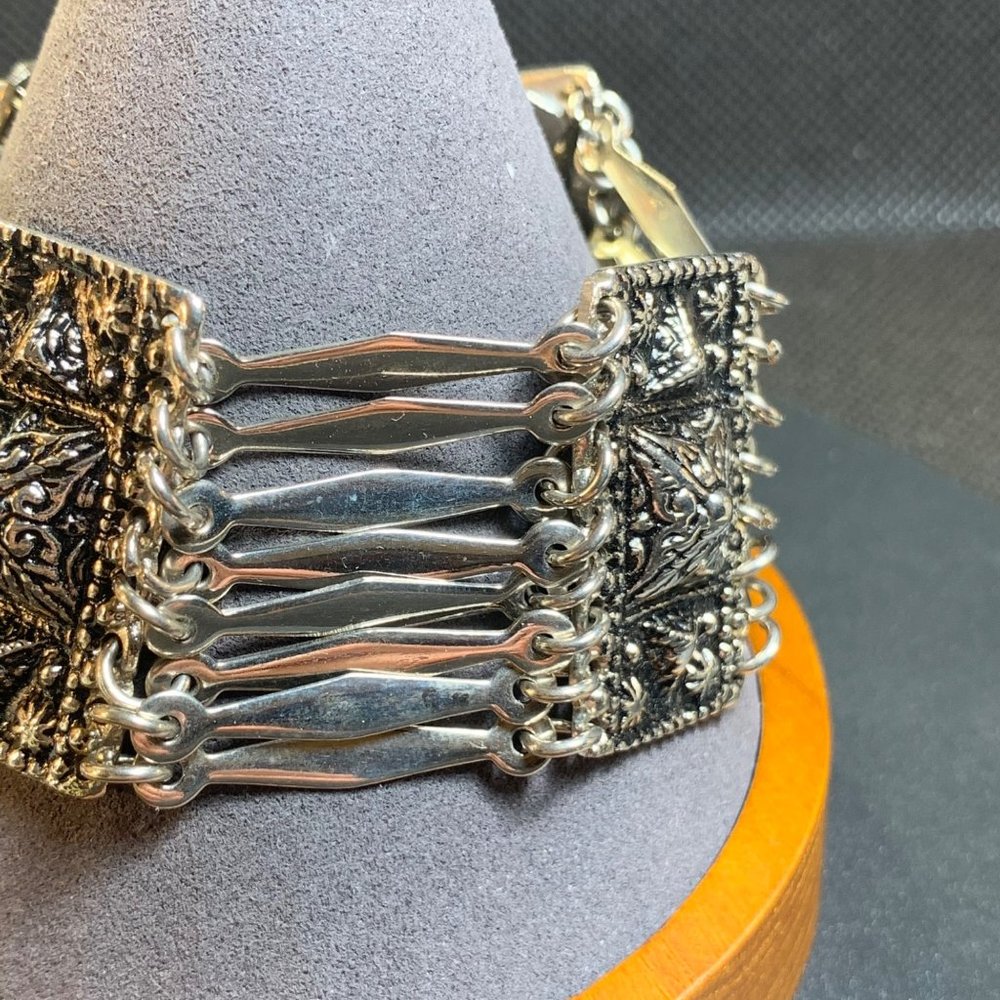 Chunky Link Filigree Large Statement Bracelet 8" - image 2